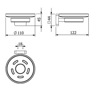 Мыльница Kludi Vela S 25985N5 брашированный никель