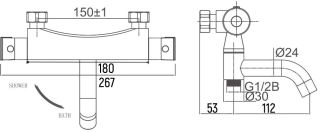 Смеситель для ванны DQ Bayern Potsdam хром DA2153201