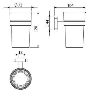 Стакан Kludi Vela S 25975N2 сталь оружейная брашированная