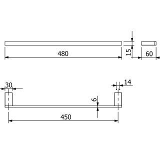 Полотенцедержатель Kludi Vela C 31980N0 45 см брашированное золото