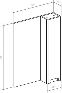 Зеркало-шкаф Bellezza Пегас 60см правый красный 00000008042