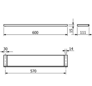 Полка стеклянная Kludi Vela C 31973N5 60 см брашированный никель
