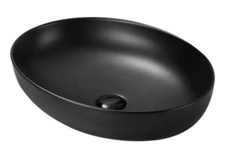 Раковина накладная SantiLine SL-1104MB 51см чёрный матовый