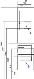 Тумба под раковину Акватон Эклипс М правая 46см эбони светлый 1A172801EK49R