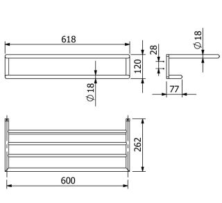 Полка для полотенец Kludi Vela R 5898939 60 см чёрный матовый