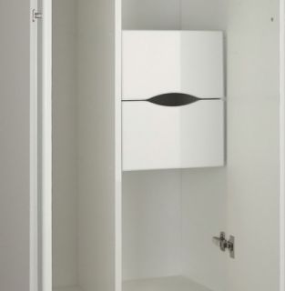 Шкаф-колонна Акватон Симпл с бельевой корзиной белый 1A137403SL010