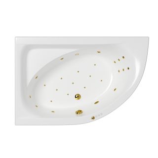 Гидромассажная ванна WHITECROSS Aquarella 0108.170110.100.ULTRA.GL левая 170x110 см Ultra золото