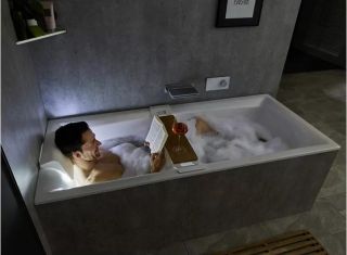 Акриловая ванна с подсветкой Riho Still Square LED B100004005 170х75см светодиоды и подголовник слева белый