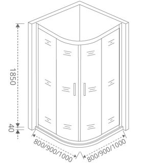 Душевой уголок Good Door Latte R-90-C-WE стекло прозрачное