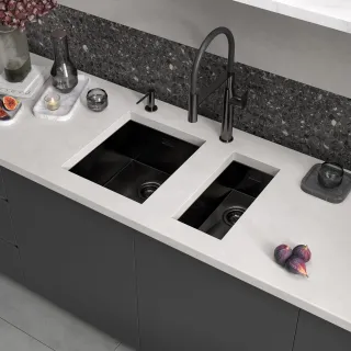 Мойка кухонная Reflexion Como 22-BL  RX2022BL оружейная сталь