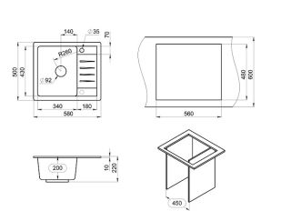 Мойка кухонная Granula Standart 5803, БЕЛЫЙ