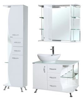 Тумба под раковину Bellezza Рио 90см левая белый 00000001447