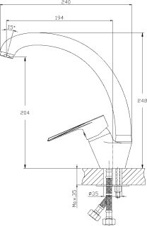 Смеситель для кухонной мойки Rossinka Y40-23U Хром