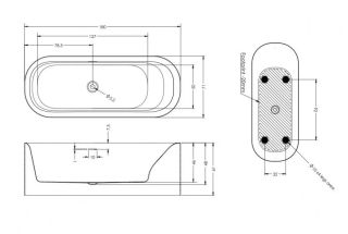 Акриловая ванна Riho Devotion Free Glossy Fall B095002005 180х71см заполнение через перелив белый