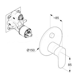 Смеситель для ванны Kludi X1 327593975 чёрный матовый