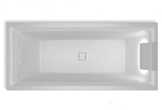 Акриловая ванна с подсветкой Riho Still Square LED Fall B099033005 180х80см светодиоды и подголовник справа заполнение через перелив белый
