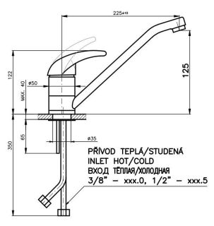 Смеситель для кухни Rav Slezak Colorado D405.5ECO хром