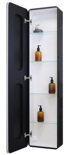 Зеркало-шкаф с подсветкой Art&Max Lecce 36см чёрный матовый AM-Lec-360-1560-1D-DS-F-Nero