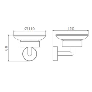 Мыльница Raglo R320.02.03 золотой сатин