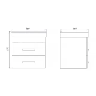 Тумба с раковиной Comforty Никосия 00-00018026 50 см дуб темный