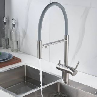 Смеситель для кухни Shevanik S178L с подключением фильтра сатин