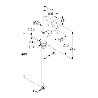 Смеситель для раковины Kludi X1 320283975 чёрный матовый