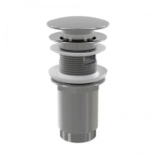 Донный клапан для раковины AlcaPlast клик-клак 5/4" цельнометаллический с переливом и большой заглушкой A392C