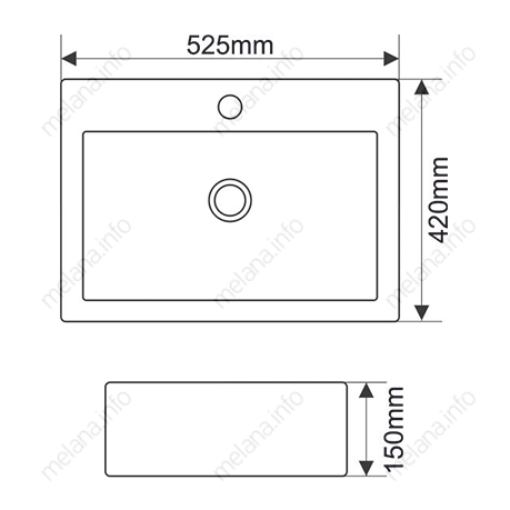Накладная раковина Melana 7033-805 52см белый