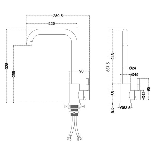 Смеситель для кухни Melana Tondo MELANA-610104 сатин