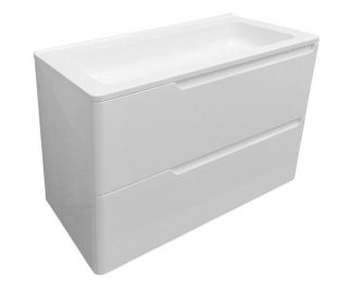 Подвесная тумба под раковину Kare Luxe ФР-00005717 80см два ящика белый