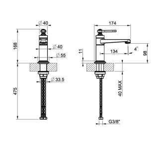 Смеситель для раковины Gessi Venti20 65002.031 хром