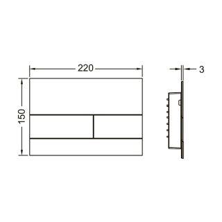 Клавиша смыва TECE TECEsquare II PVD 9240846 с покрытием против отпечатков пальцев чёрный сатин хром