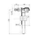 Впускной механизм AlcaPlast с боковой подводкой и металлической резьбой (для пластиковых бачков и скрытых систем инсталляции) A16M-3/8"