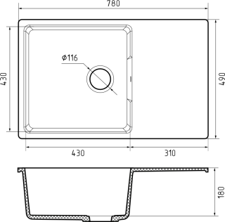 Мойка кухонная GranFest URBAN 678L белый