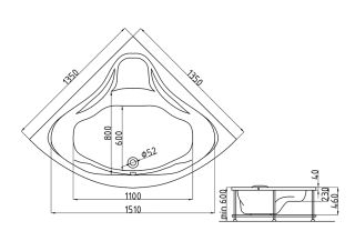 Ванна из искусственного камня AquaStone Флорида 135см белый