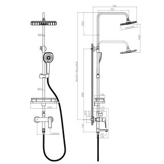 Душевая стойка Rossinka RS27-46 для ванны и душа