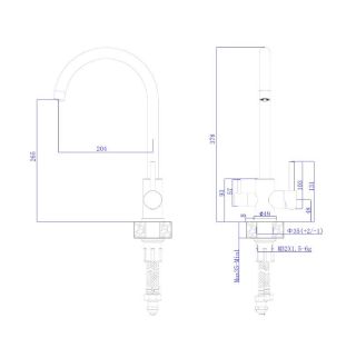 Смеситель для кухонной мойки RUSH с фильтром (SUS9035-37)
