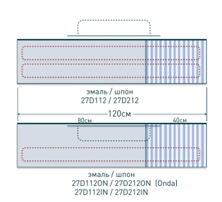 Подвесная тумба Salini Domino 27D212A 120см шпон с открытой полкой