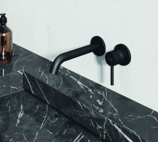 Встраиваемый смеситель для раковины Kludi Bozz чёрный матовый 382453976