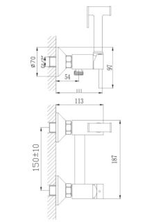 Гигиенический душ со смесителем Haiba HB5510-4 бронза