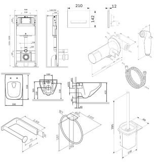 Комплект унитаза с инсталляцией  AM.PM  Inspire 2.0 CK50GG черный