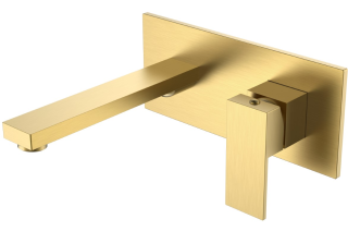 Встраиваемый смеситель для раковины Boheme Qubic 475-MG золото матовое