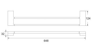 Полотенцедержатель Rose RG1827T 65см пепельный