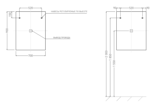 Зеркало с подсветкой Salini Ombra 27M017090BH 70см