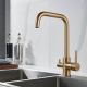 Смеситель для кухни Shevanik S228G с подключением фильтра золотой сатин