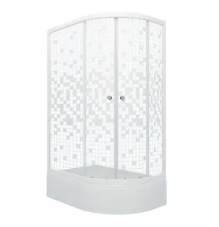 Душевой уголок Triton Коралл Щ0000038528 левый 120x80 см профиль белый стекло мозаика
