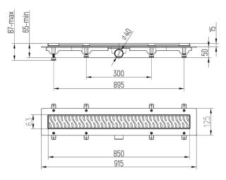 Душевой лоток Paini Harmony CH850H 85см хром глянец