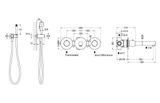 Смеситель встраиваемый для раковины Timo Saona 2383/00SM с гигиеническим душем хром