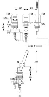 Смеситель на борт ванны Kludi Decus 544470575 хром