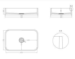 Накладная раковина Salini Callista 01 S-Stone 1101204SM 55см белый матовый